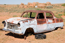 Old Wrecked Car In Outback Australia