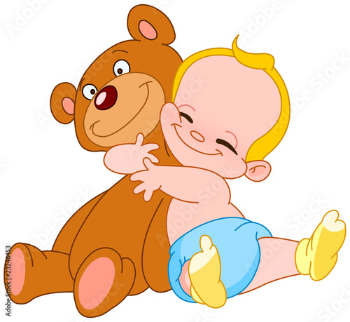 Naklejka dekoracyjna Baby hug bear