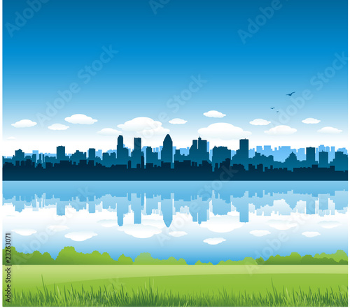 einzelne bedruckte Lamellen - Montreal city landscape (von hugolacasse)