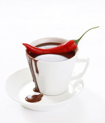 Wall Mural - hot chocolate with chili