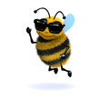 3d Honeybee wearing shades