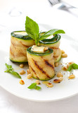 Fototapeta  - zucchini rolls with cheese