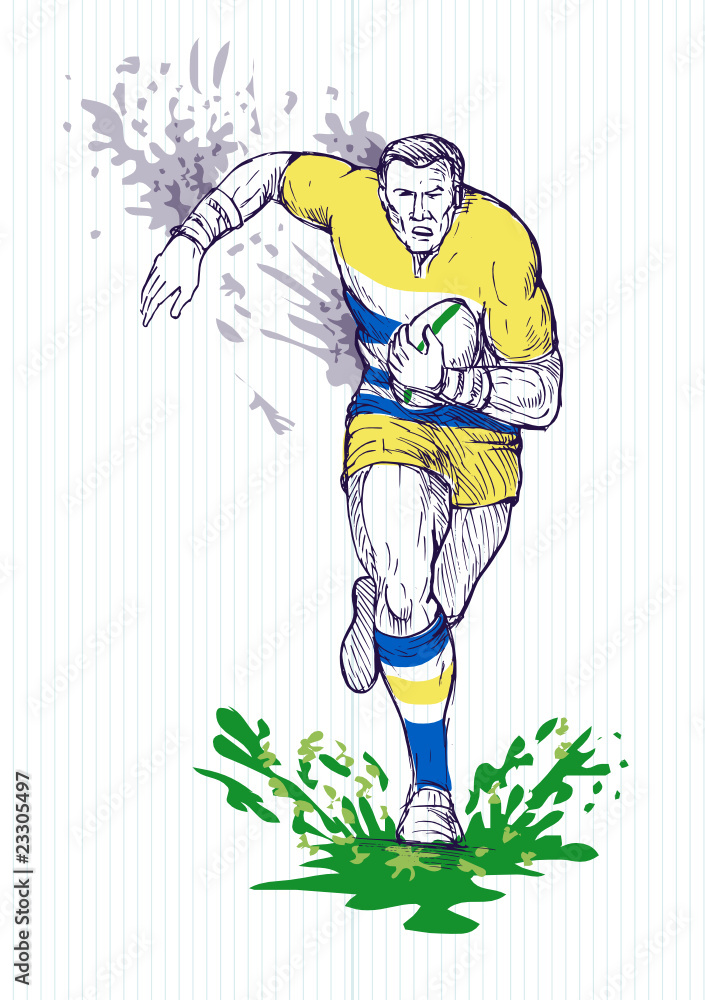 Drawing Of A Rugby Player