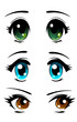 Set of manga eyes