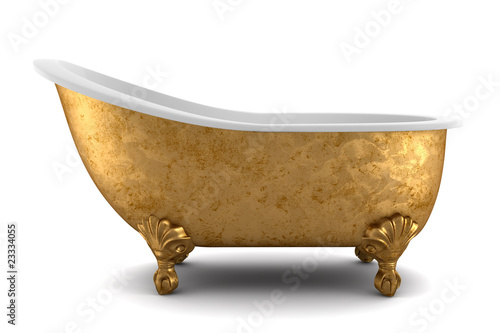 Fotografía classic bathtub isolated on white background