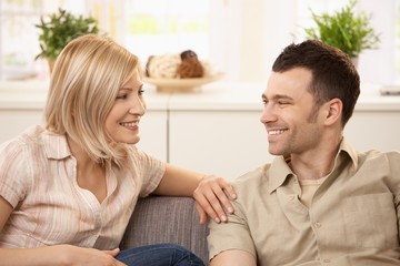 Canvas Print - Young couple at home