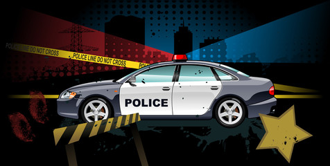 Wall Mural - police car - vector illustration