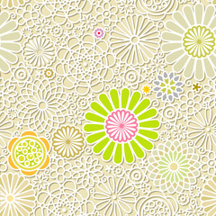 Aufkleber - Seamless both side flower wallpaper. vector illustration.