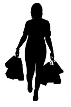 Silhouette Of A Woman Shopping