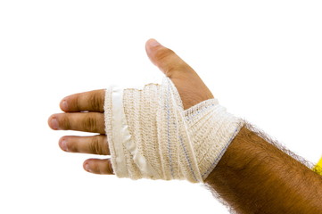 Bandaged hand