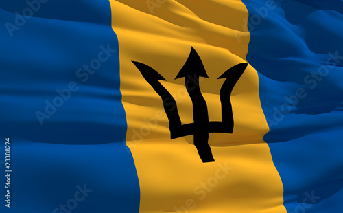Board z aluminiowym obramowaniem Macha flagą barbados