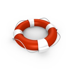 An isolated life buoy - a 3d image