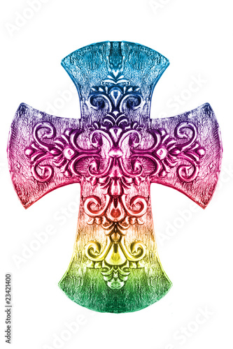 Board z aluminiowym obramowaniem Religijny krzyż symbol na białym tle