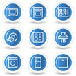 © Sergiy Timashov - Home appliances web icons, blue glossy circle buttons