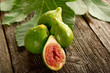 slice fig with leaf - fico tagliato