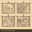 © krabata - Vintage label vector background set