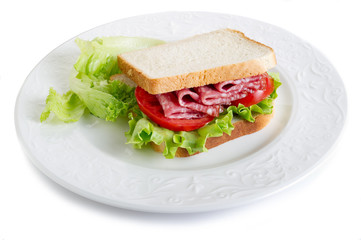 Wall Mural - sandwich with salami - sandwich al salame