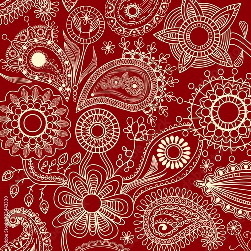 Tapeta ścienna Kwiatowy wzór z paisley