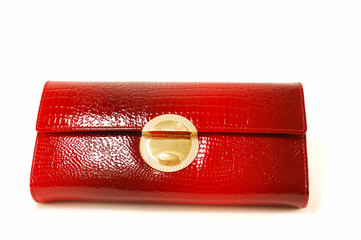 Red leather purse