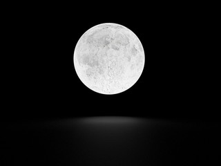 full moon with shadow