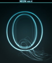 Glowing Neon Font. Shiny Letter Q