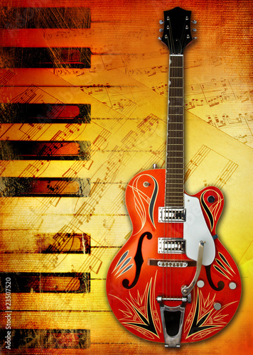 Plakat na papierze fotorealistycznym Gitara elektryczna