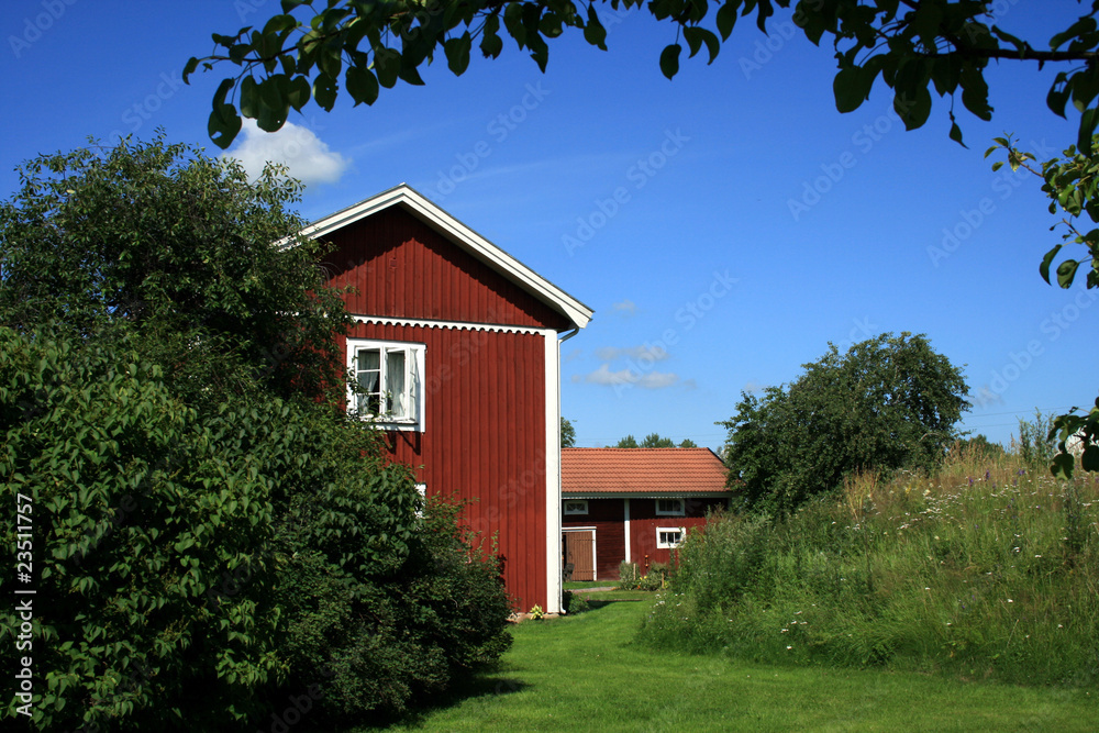 Fototapete Typisches Schwedenhaus 3837a Fototapeten Wallsheaven Biankab