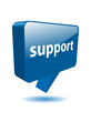 SUPPORT speech bubble icon (web button customer service help 3D)
