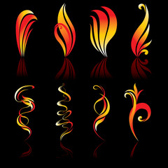 Wall Mural - fire icons collection original. vector illustration