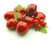 Ripe sweet cherry with currant