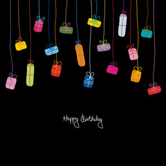 Canvas Print - Birthday Card Gifts Black