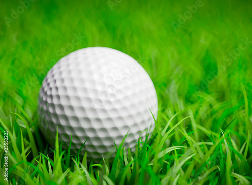 Board z aluminiowym obramowaniem 3d odpłacają się piłka golfowa w trawy polu z płycizną dof