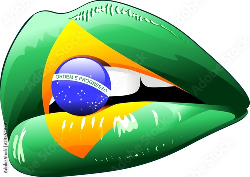 Labbra sensuali Bandiera Brasile-LÃ¡bios sensual bandeira Brasil