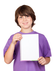 Sticker - Nice child with blank notebook