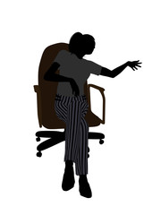 Female Executive Sitting On An Office Chair Silhouette