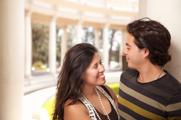 Wall Mural - Attractive Hispanic Couple Portrait Outdoors