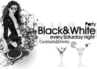 Poster - Partyflyer Vorlage Black and white