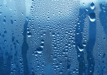 water drops on glass