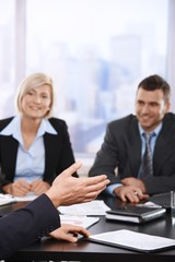 Poster - Business meeting, hand in closeup