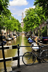 Wall Mural - amsterdam, zuiderkerk mit fahrrad