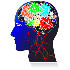 head with brains.Vector
