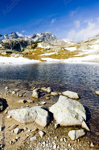 Board z aluminiowym obramowaniem Zbojnicke tarn, wysokie tatry (wysokie tatry), słowacja