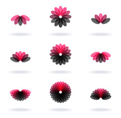 Wall Mural - flowers, vector icon set