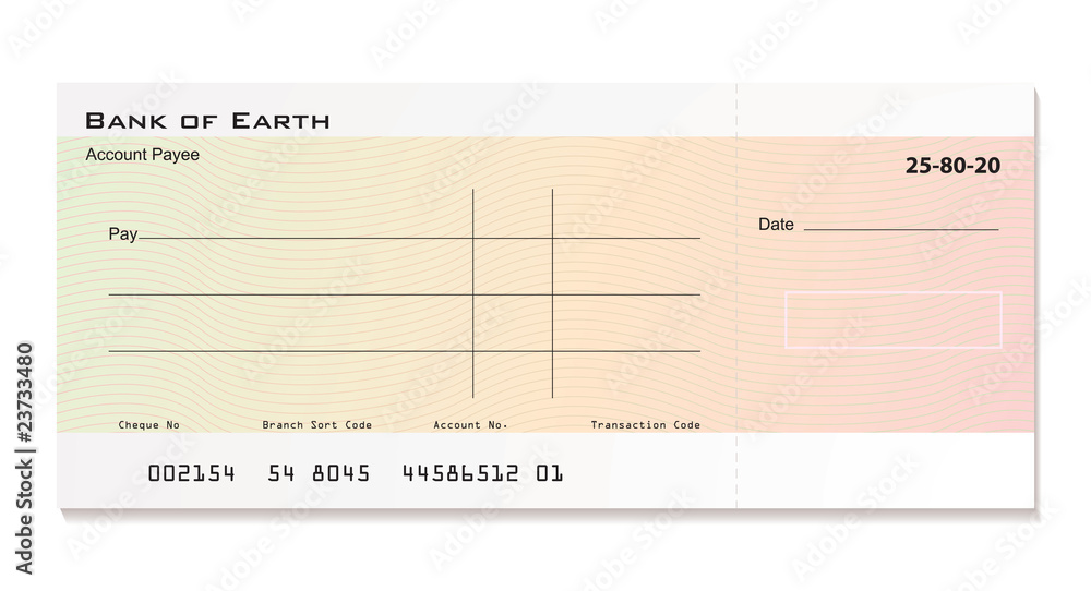 Bank cheque Stock Vector | Adobe Stock