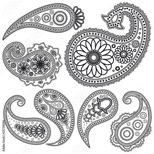 Tapeta ścienna Eps vintage wzory paisley dla projektu.