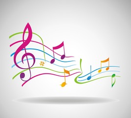 Canvas Print - Colorful music background.