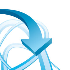 Wall Mural - blue arrow business background