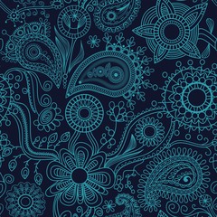 Poster - Graphic floral seamless pattern