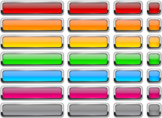 Wall Mural - web blank glossy buttons.