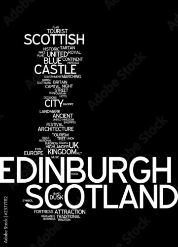 Board z aluminiowym obramowaniem Edinburgh (szkocja) - typografia